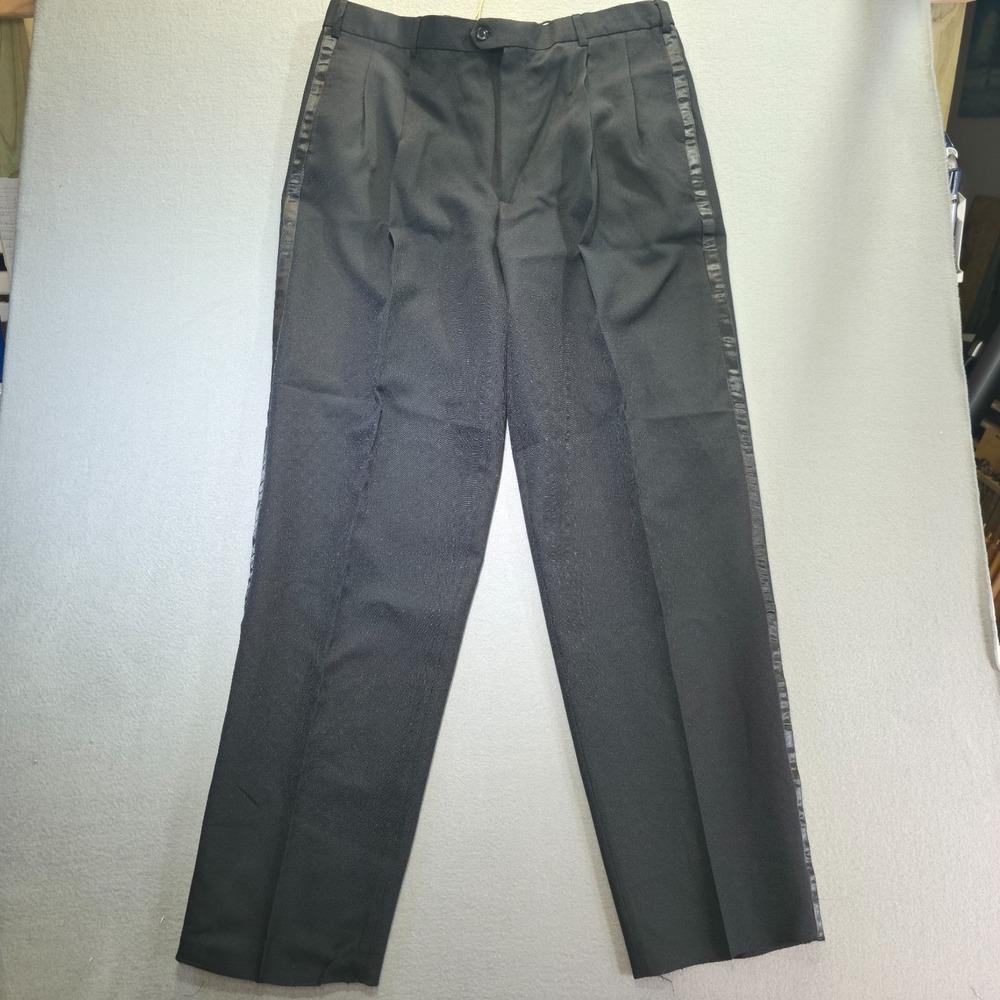 Sean Ray Men's Black Pleated Tuxedo‎ Pants Size 39X36 NWOT